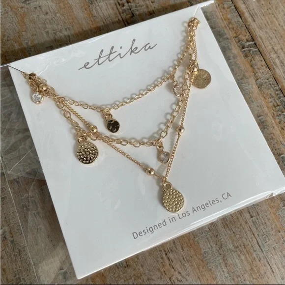 Ettika • Crystal Detailed Triple Layer Necklace - Picture 2 of 6
